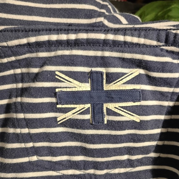 Fat Face UK Women's Full Zip Hoodie Blue And White Striped W/ Pockets Size 4 - Picture 9 of 10